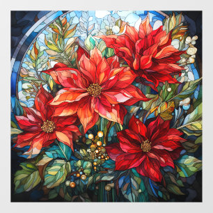Autocollant Pour Fenêtre Vitrage de Noël Poinsettia Clou de fenêtre