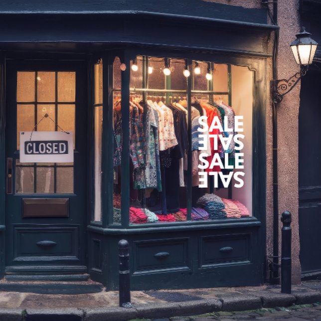 Autocollant Pour Fenêtre Vitrine de vente simple pour magasin d'entreprise  (Créateur téléchargé)