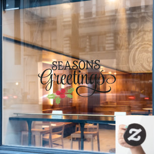 Autocollant Pour Fenêtre Vœux de saisons de Noël Ronce d'affaires