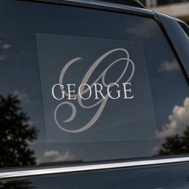 Autocollant Pour Fenêtre Voiture à script d'initiale de monogramme (Créateur téléchargé)