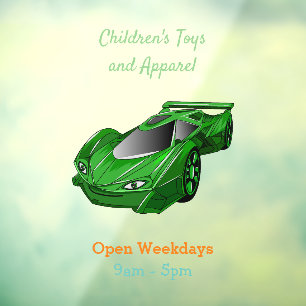 Autocollant Pour Fenêtre Voiture de sport verte avec illustration airfos