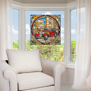 Autocollant Pour Fenêtre Voiture Vintage Faux Vitrail