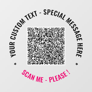 Autocollant Pour Fenêtre Vos informations de scan de code QR Texte personna