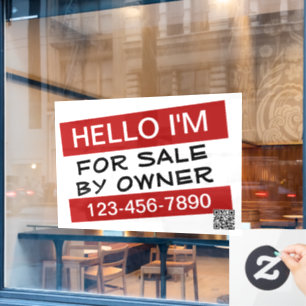 Autocollant Pour Fenêtre Votre code QR d'annonce de vente personnalisée