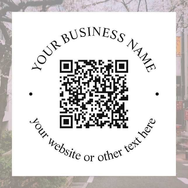 Autocollant Pour Fenêtre Votre code QR téléchargé avec texte circulaire mod (Créateur téléchargé)