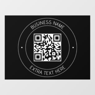 Autocollant Pour Fenêtre Votre code QR & Texte modifiable   Noir & Blanc