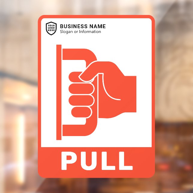 Autocollant Pour Fenêtre Votre entreprise de logo | Tirer La Porte (Feuille 2)