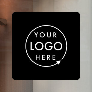 Autocollant Pour Fenêtre Votre logo   Black Business Company Logo Carré