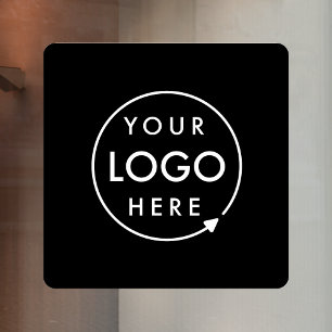 Autocollant Pour Fenêtre Votre logo Black Business Company Logo Carré