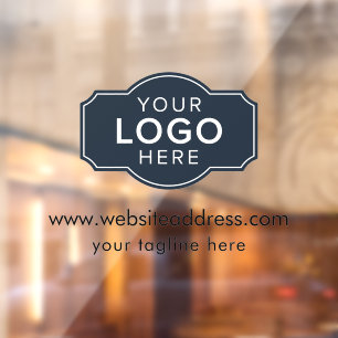 Autocollant Pour Fenêtre Votre logo d'entreprise et slogan de site Web