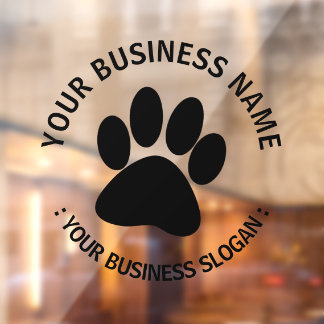 Autocollant Pour Fenêtre Votre logo d'entreprise Patte de l'animal de compa