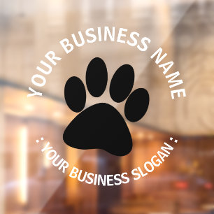 Autocollant Pour Fenêtre Votre logo d'entreprise Patte de l'animal de compa