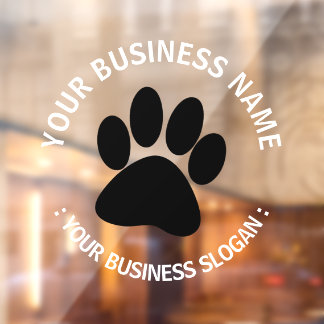 Autocollant Pour Fenêtre Votre logo d'entreprise Patte de l'animal de compa