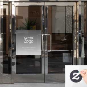 Autocollant Pour Fenêtre Votre logo d'entreprise & Texte Ombre Gris foncé