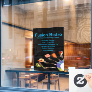 Autocollant Pour Fenêtre Votre logo / Entreprise de restaurant moderne