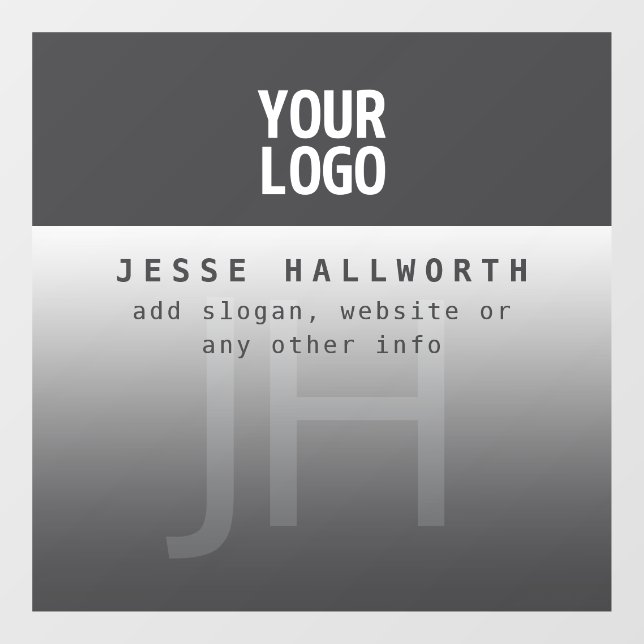 Autocollant Pour Fenêtre Votre logo, nom d'entreprise et monogramme  (Feuille)