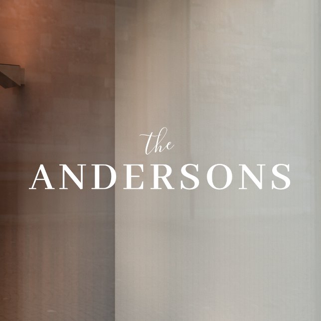 Autocollant Pour Fenêtre Votre nom | Élégante porte d'entrée de la Maison B (Créateur téléchargé)