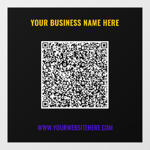 Autocollant Pour Fenêtre Votre texte personnalisé de code QR et couleurs fi