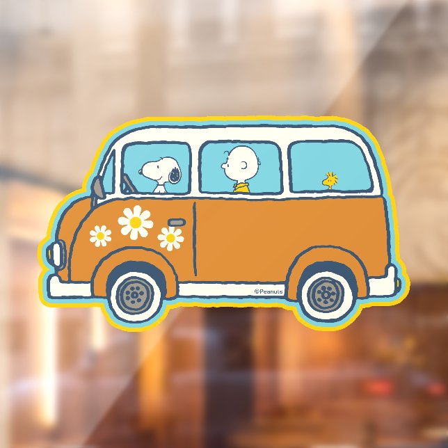 Autocollant Pour Fenêtre Voyage sur route | Peanuts Road Trip Van (Feuille 2)
