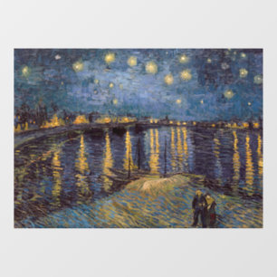 Autocollant Pour Fenêtre Vue nocturne étoilée sur les quais du Rhône