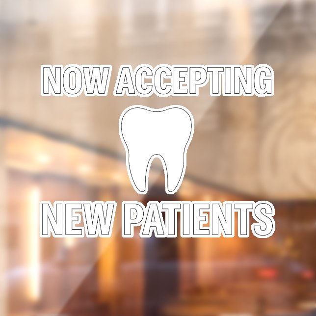 Autocollant Pour Fenêtre WALK-INS D'URGENCE BIENVENUE Fenêtre dentaire - T (Feuille 2)