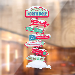 Autocollant Pour Fenêtre Welcome To The North Pole Post Christmas 