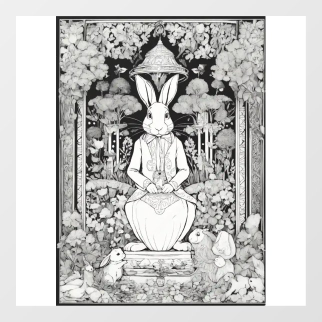 Autocollant Pour Fenêtre "Whimsical Window Wonderland : Rabbit Cling Deling (Feuille)