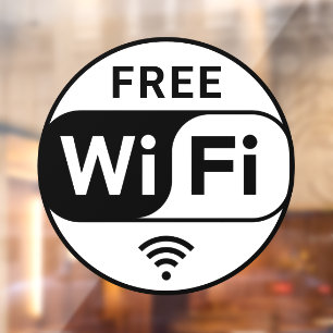 Autocollant Pour Fenêtre White Business Free Wifi Store Clouage de la fenêt
