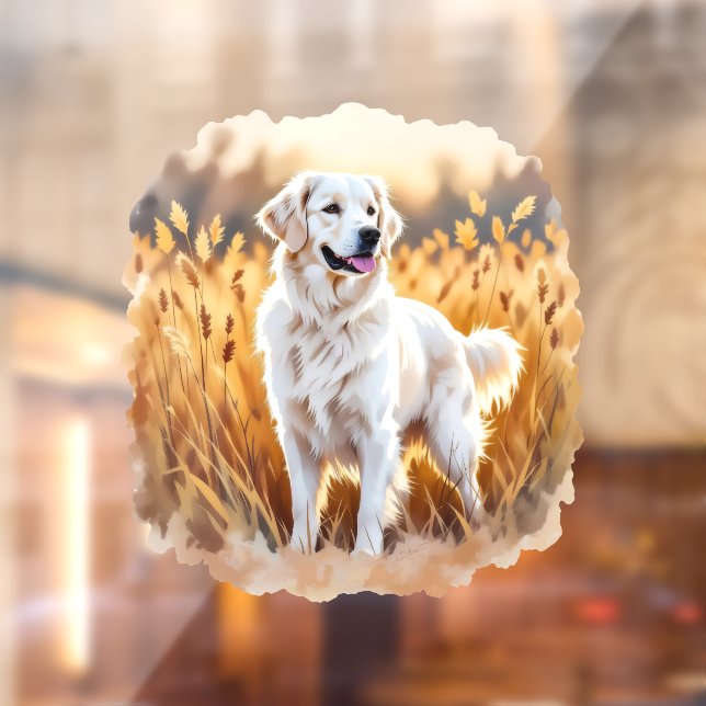 Autocollant Pour Fenêtre White Golden Retriever Dog (Feuille 2)