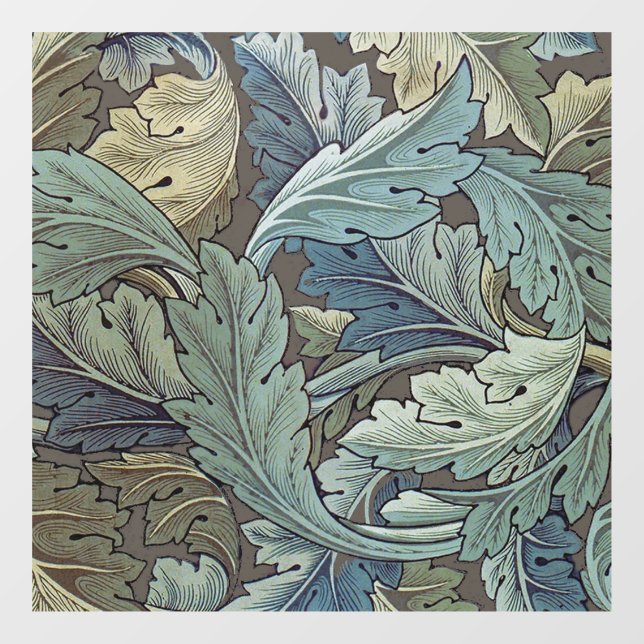 Autocollant Pour Fenêtre William Morris Acanthus Sage Fleur Floral Botaniqu (Feuille)