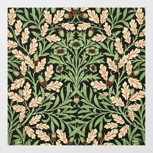Autocollant Pour Fenêtre William Morris Vintage Chêne Noir Rouge Motif