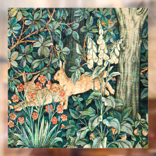 Autocollant Pour Fenêtre William Morris Vintage Lapin Jardin Floral Art