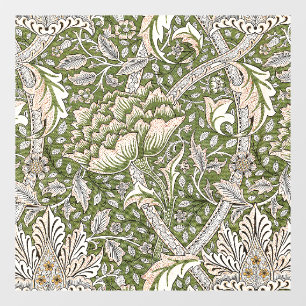 Autocollant Pour Fenêtre : William Morris Windrush Motif Vert : Vintage