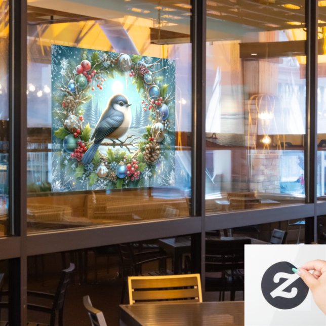 Autocollant Pour Fenêtre Winter Bird Window Cling (Fenêtre du restaurant)