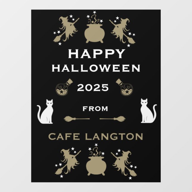 Autocollant Pour Fenêtre Witch Halloween Party Wall (Feuille)