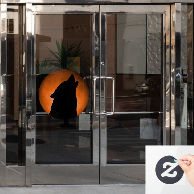 Autocollant Pour Fenêtre Wolf Moon (Porte de bureau)