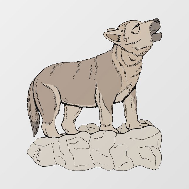 Autocollant Pour Fenêtre Wolf Pup Howling (Feuille)