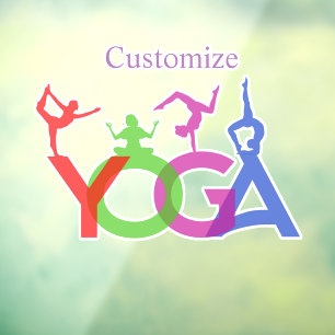 Autocollant Pour Fenêtre Yoga Poses Silhouettes Thunder_Cove