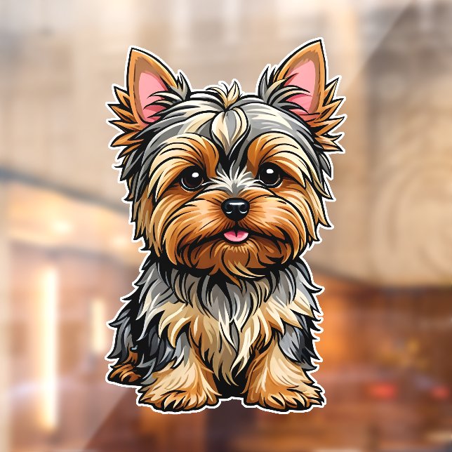 Autocollant Pour Fenêtre Yorkshire Terrier (Feuille 2)