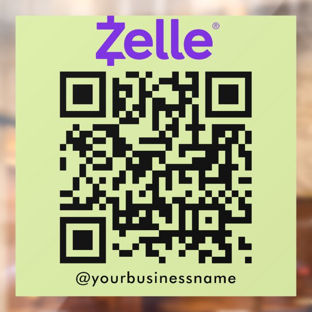 Autocollant Pour Fenêtre Zelle QR Code de l'analyse de paiement pour payer  (Feuille 2)