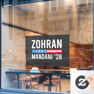 Autocollant Pour Fenêtre Zohran Mamdani Candidat Maire NYC Drapeau USA