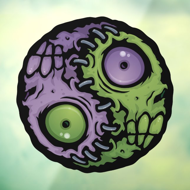 Autocollant Pour Fenêtre Zombie Yin-Yang (Feuille 3)