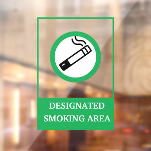 Autocollant Pour Fenêtre Zone de fumeurs moderne en métal vert blanc A-cadr