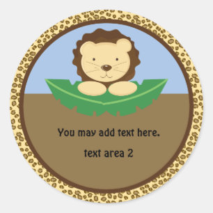 Autocollant pour fête de bébé sur le thème Safari 