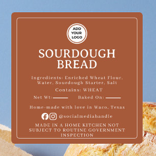 Autocollant pour ingrédients de pain au levain en 