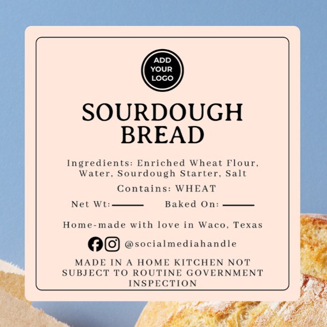 Autocollant pour ingrédients de pain au levain pêc (Créateur téléchargé)