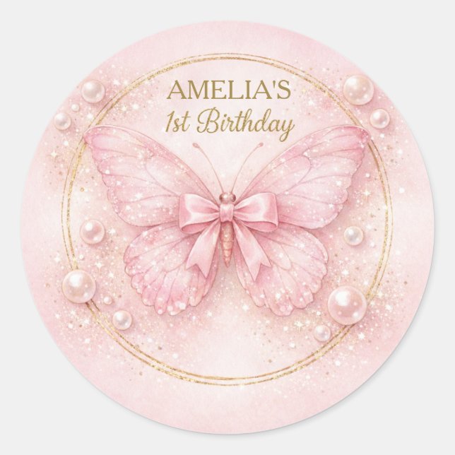 Autocollant pour la Fête du Premier Anniversaire d (Devant)