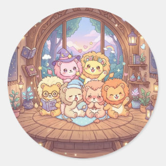 Autocollant pour la nurserie des amis lions magiqu