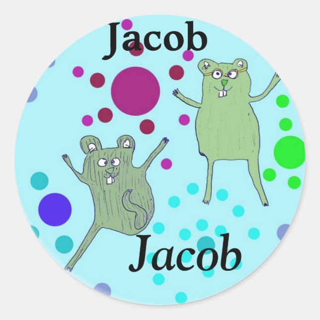 autocollant pour le nom : Jacob (Devant)
