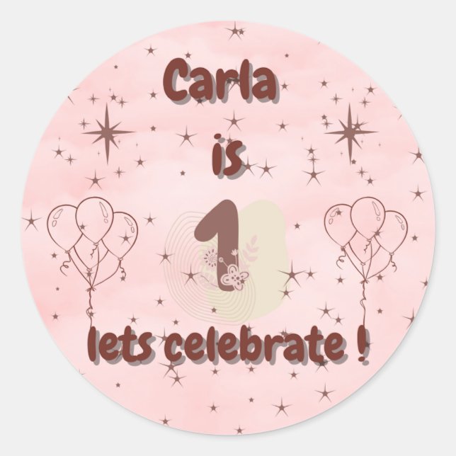 Autocollant pour le premier anniversaire – Cadeau  (Devant)